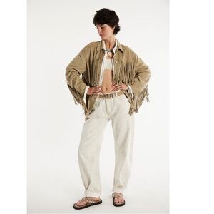 FREE PEOPLE We The Free Fringe Out Vegan Suede Jacket